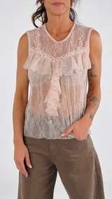 Canotta pizzo rouche Twin