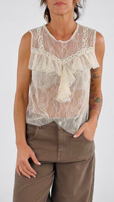 Canotta pizzo rouche Twin