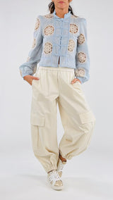 Camicia corta rosoni crochet T.