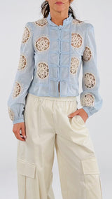 Camicia corta rosoni crochet T.