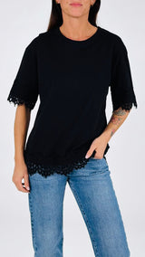 T-shirt over bordo macramé