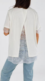 T-shirt over schiena pizzo