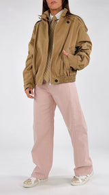 Bomber gabardine collo in piedi Vic.