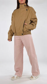Bomber gabardine collo in piedi Vic.