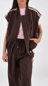 Bomber smanicato lyocell bande Kiki