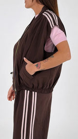 Bomber smanicato lyocell bande Kiki