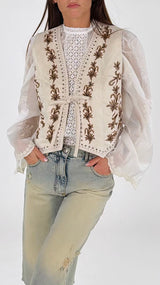 Gilet ricami+borchie H.