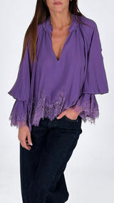 Camicia georgette pittore pizzo T.