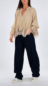 Camicia georgette pittore pizzo T.