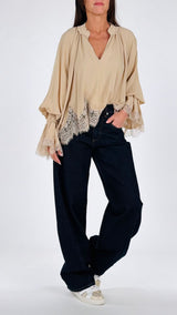Camicia georgette pittore pizzo T.