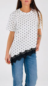 T-shirt pois asimmetrica
