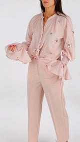 Camicia mussola ricami paillettes T.
