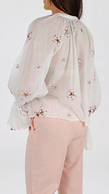 Camicia mussola ricami paillettes T.