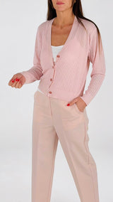 Cardigan viscosa costina traforo H.
