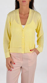 Cardigan viscosa costina traforo H.