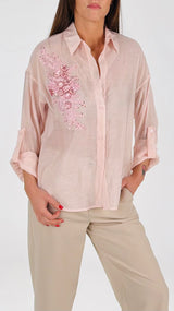 Camicia organza ricamo laterale You