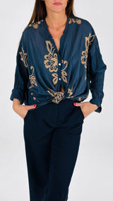 Camicia mussola ricamo biscotto T.