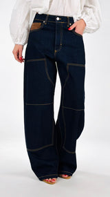 Jeans Ilary suede blu