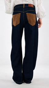 Jeans Ilary suede blu