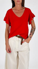 Maglia manica rouche Twin