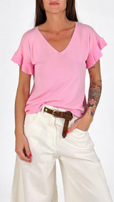 Maglia manica rouche Twin