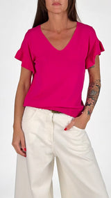 Maglia manica rouche Twin