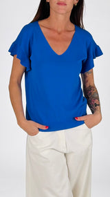 Maglia manica rouche Twin