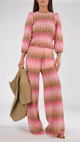 Maglia jacquard zig-zag traforo T.