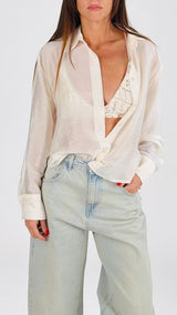 Camicia organza+top crochet H.