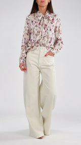 Camicia crêpe fiori kiki