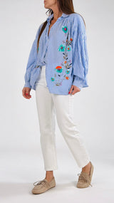 Camicia bastoncino ricami K.