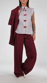 Camicia quadretti alamari K.