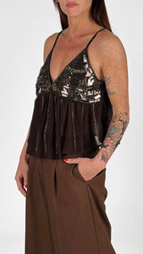 Top georgette ricami H.