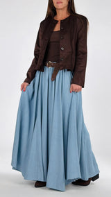 Gonna ruota chambray H.