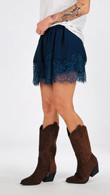 Short pizzo viscosa crêpe H.