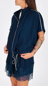 Bomber piping viscosa crêpe H.
