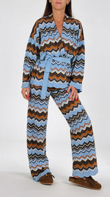 Pantalone maglia zig-zag Vic.