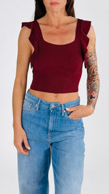 Top crop costina rouche Twin