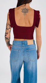 Top crop costina rouche Twin