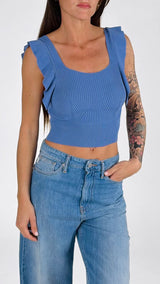Top crop costina rouche Twin