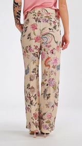 Pantalone lino ramage vic.