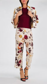 Pantalone lino camelie Vic.