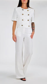 Giacca corta twill fiammato H.