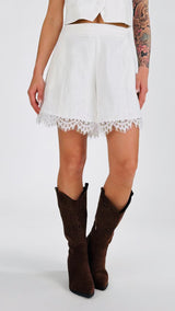 Short canvas+pizzo H.