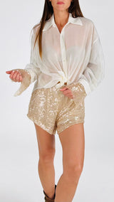 Camicia organza polso paillettes H.