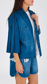 Camicia chambray manica 3/4 H.