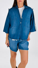 Camicia chambray manica 3/4 H.