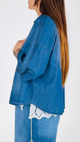Camicia chambray manica 3/4 H.