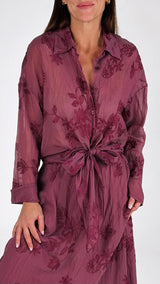 Camicia fusciacca mussola ricami H.