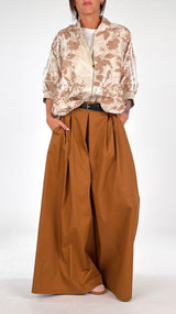 Bomber cotone lino ricami